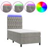 vidaXL Boxspring met matras en LED fluweel lichtgrijs 90x200 cm