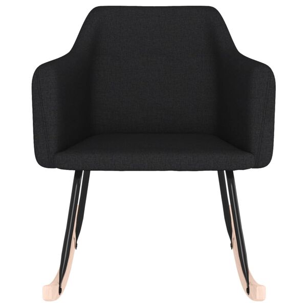 vidaXL Schommelstoel stof zwart