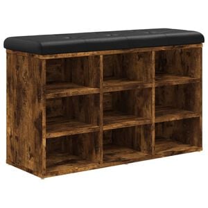 vidaXL Schoenenbank 82x32x50 cm bewerkt hout gerookt eikenkleurig