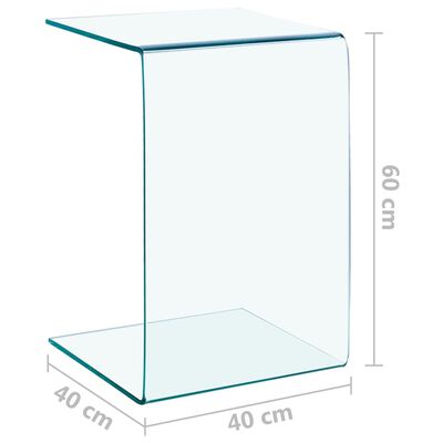 vidaXL Bijzettafel 40x40x60 cm gehard glas