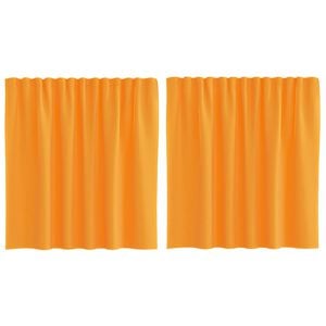 vidaXL Gordijnen voile met lussen 2 st 140x140 cm oranje