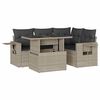 vidaXL 5-delige Loungeset met kussens poly rattan lichtgrijs