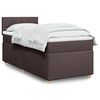 vidaXL Boxspring met matras stof donkerbruin 90x190 cm