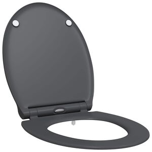 vidaXL Toiletzitting Antraciet 45,5 x 37,5 x 3,8 cm Duroplast