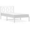vidaXL Bedframe met hoofdbord metaal wit 100x190 cm