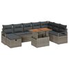 vidaXL Tuin Sofa Set 9 pcs Grijs poly rattan