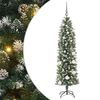 vidaXL Kunstmatige slanke kerstboom Groen en Wit 150 cm