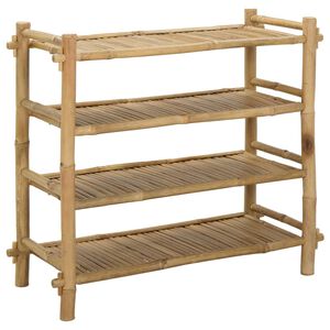 vidaXL Schoenenrek met plank Naturel 4-laags Bamboe