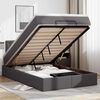 vidaXL Ottoman bed met matrassen en LED's 120x200cm kunstleer grijs