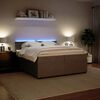 vidaXL Boxspring met matras fluweel lichtgrijs 200x200 cm