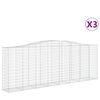 vidaXL Schanskorven 3 st gewelfd 400x50x140/160 cm ijzer