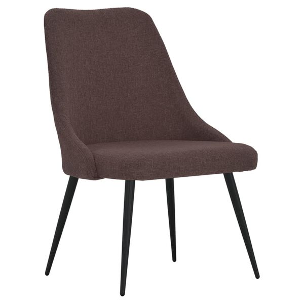 vidaXL Eetkamerstoelen 2 st stof donkerbruin
