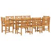 vidaXL Tuin eettafelset 9 st Bruin Massief Acaciahout