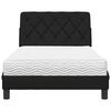 vidaXL Bed met matras stof zwart 100x200 cm