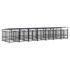 vidaXL Hondenkennel met dak 13,14 m&sup2; staal