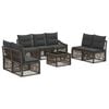 vidaXL Tuinbankenset 8 st Grijs poly rattan