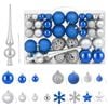 vidaXL Kerstballen set 111 st Blauw en zilver 6 cm Polystyreen