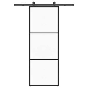 vidaXL Schuifdeur met beslag 76x205 cm ESG-glas en aluminium
