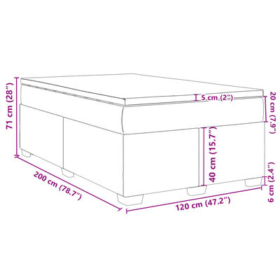 vidaXL Boxspring met matras fluweel donkergrijs 120x200 cm