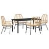 vidaXL Tuin eettafelset 5 st Bruin poly rattan