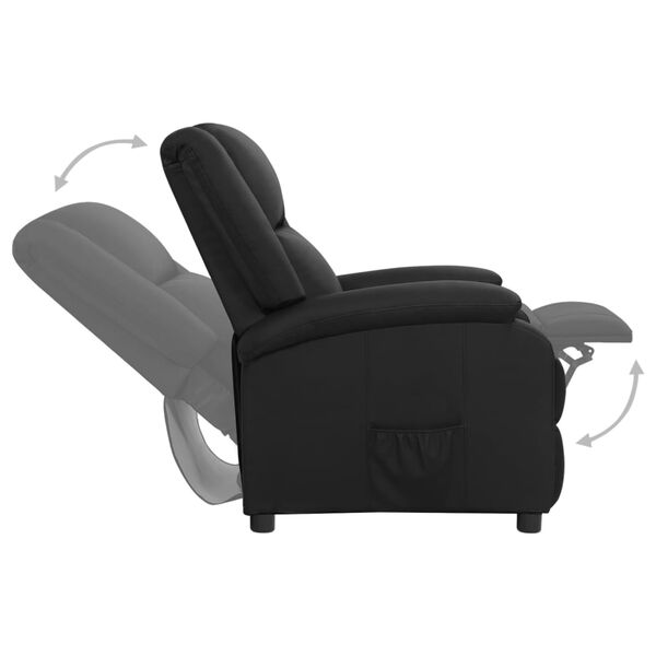 vidaXL Fauteuil echt leer zwart