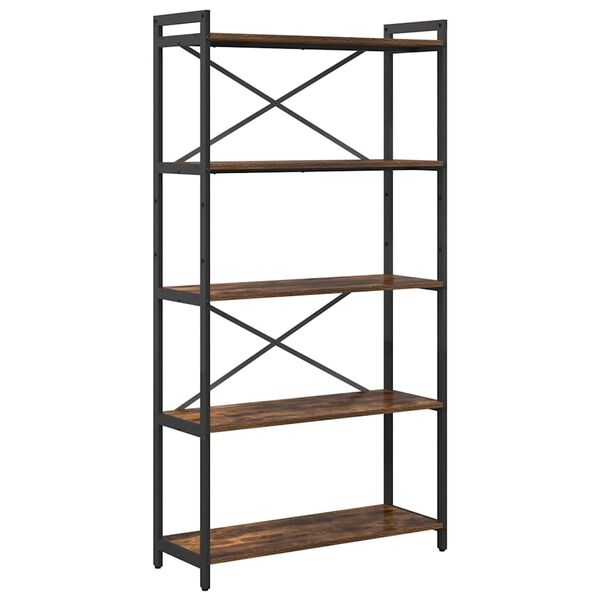 vidaXL Boekenkast Gerookt eiken 80 x 30 x 155 cm Bewerkt hout