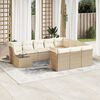 vidaXL 11-delige Tuinset met kussens poly rattan beige