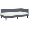 vidaXL Hoekbedframe met Matras Anders 2 pcs Grijs Fluweel