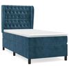 vidaXL Boxspring met matras fluweel donkerblauw 90x200 cm