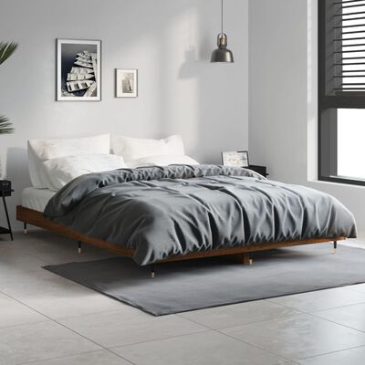 vidaXL Bedframe zonder matras bewerkt hout bruin eikenkleur 140x190 cm