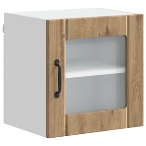vidaXL Wandglas cabinet LUCCA 2 pcs Artisanaal eiken Bewerkt hout