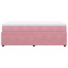 vidaXL Boxspring met matras fluweel roze 100x200 cm