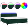 vidaXL Boxspring met matras en LED fluweel donkergroen 160x200 cm