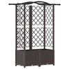 vidaXL Verhoogd Bed met Trellis en Dak Bruin 122 x 40 x 141 cm PP