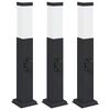 vidaXL Bolderverlichting met stopcontact 3 stuks 50 cm Zwart IP44