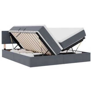 vidaXL Opslag bed met hoofdeinde 2 st Donkergrijs