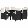 vidaXL Buiten eettafelset 7 st Zwart en Cream Wit poly rattan