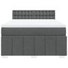 vidaXL Boxspring met matras stof donkergrijs 140x200 cm