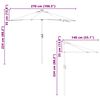 vidaXL Tuinparasol Zwart 294 x 150 x 223 cm Polyester en staal
