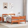 vidaXL Bedframe met hoofdbord massief grenenhout wasbruin 140x190 cm