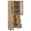 vidaXL Hoge kast met lade 2 pcs Artisan Eiken Geengineerd Hout en Glas
