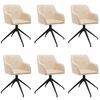 vidaXL Eetkamerstoelen 6 st stof cr&egrave;mekleurig