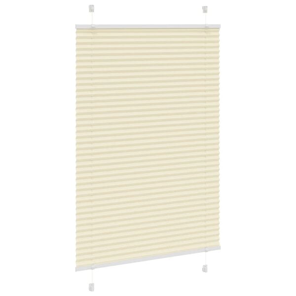 vidaXL Pliss&eacute; rolgordijn 85x150 cm stofbreedte 84,4 cm polyester cr&egrave;me