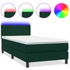 vidaXL Boxspring met matras en LED fluweel donkergroen 80x210 cm