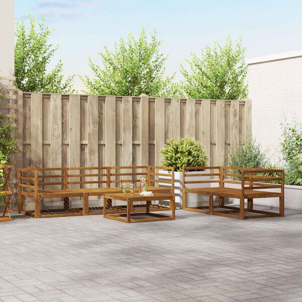 vidaXL Buiten bankenset 6 pcs Naturel Massief Acaciahout