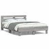 vidaXL Bedframe met hoofdeinde en LED grijs sonoma eiken 120x190 cm