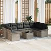 vidaXL Tuin Sofa Set met opslag 10 pcs Grijs poly rattan