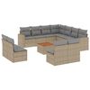 vidaXL 12-delige Loungeset met kussens poly rattan gemengd beige