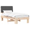 vidaXL Bedframe met Gevoerd Hoofdgedeelte Donkergrijs 90 x 190 cm