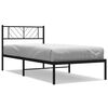 vidaXL Bedframe met hoofdbord metaal zwart 90x200 cm